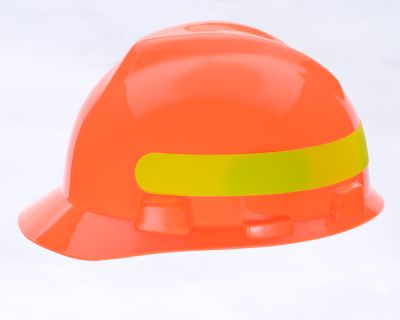 HiVis MSA V-Gard Orange Hard Hats