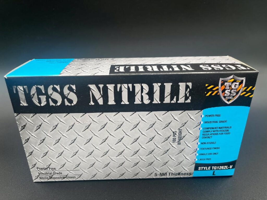 Nitrile Silver Powder Free gloves; Silver Nitrile Gloves 4095 TGSS Nitrile Gloves